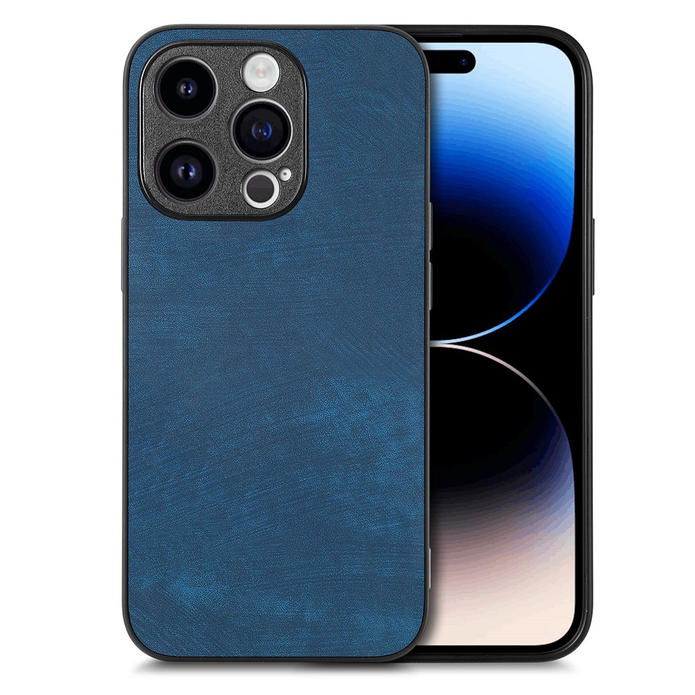 For iPhone 15 Pro Max Case Shockproof Slim Retro Leather Phone Back Cover - Blue