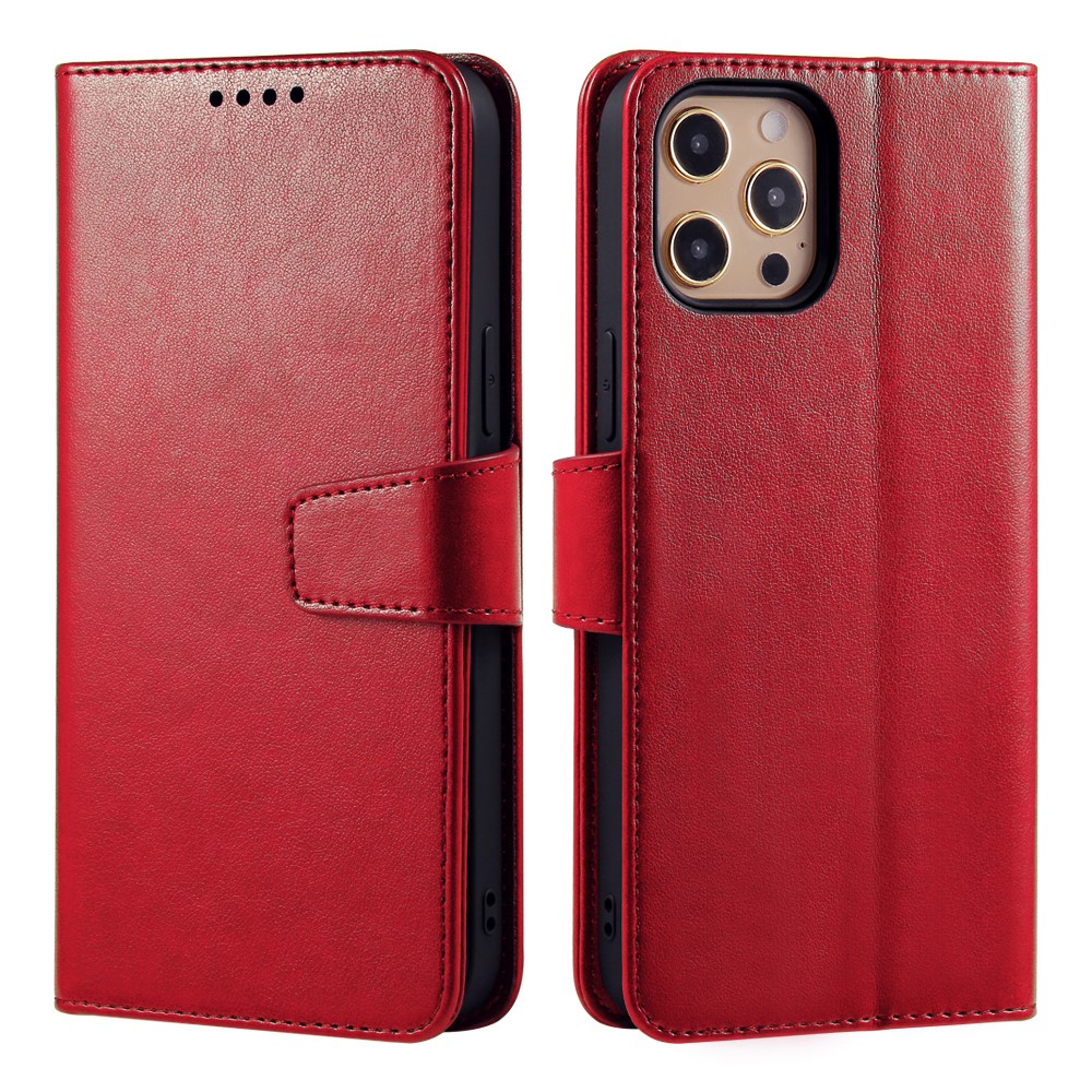 For iPhone 14 Pro Max Case Stand Card Holder Wallet Leather Phone Cover - Red
