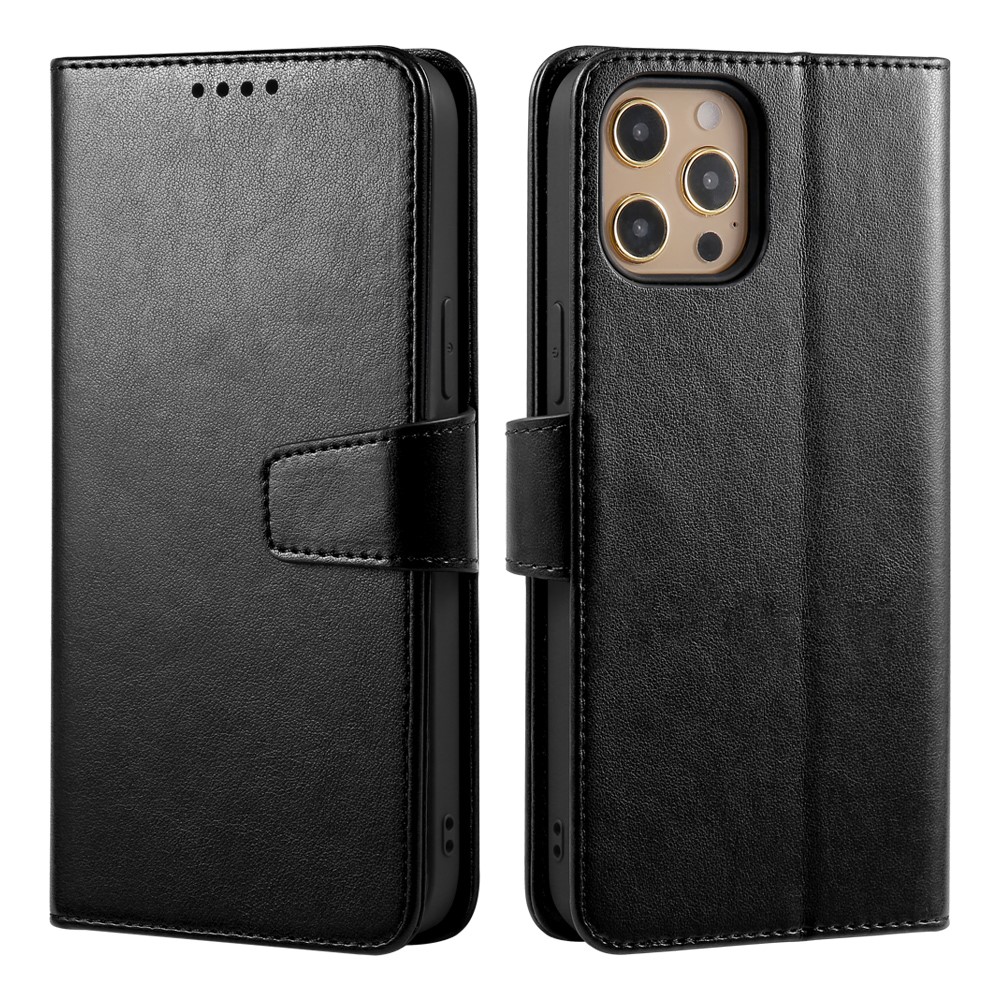 For iPhone 14 Pro Case Stand Card Holder Wallet Leather Phone Cover - Black