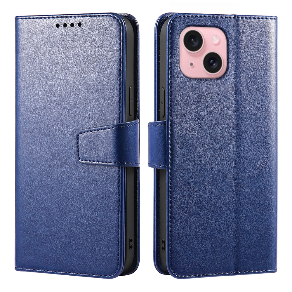 For iPhone 13 Case Stand Card Holder Wallet Leather Phone Cover - Blue