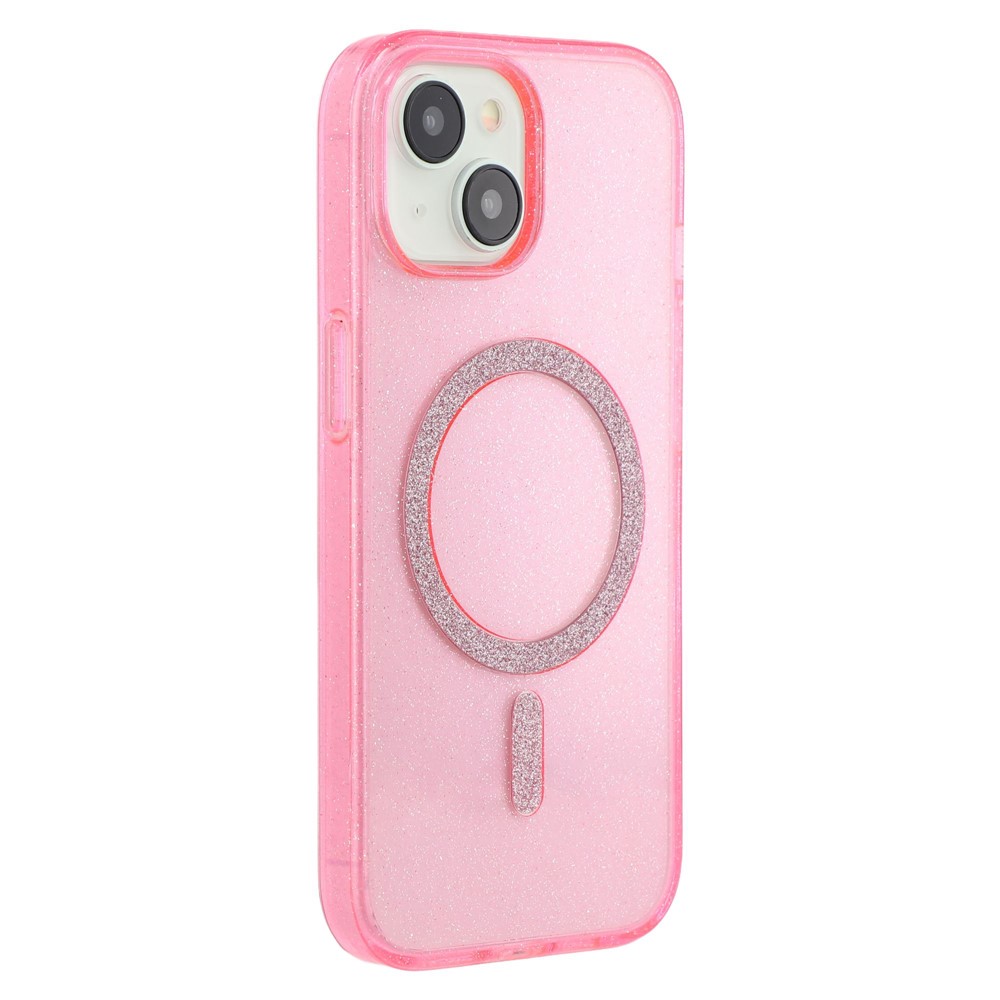 For iPhone 14 Case Compatible with MagSafe 2.0mm PC + TPU Glitter Phone Cover - Pink