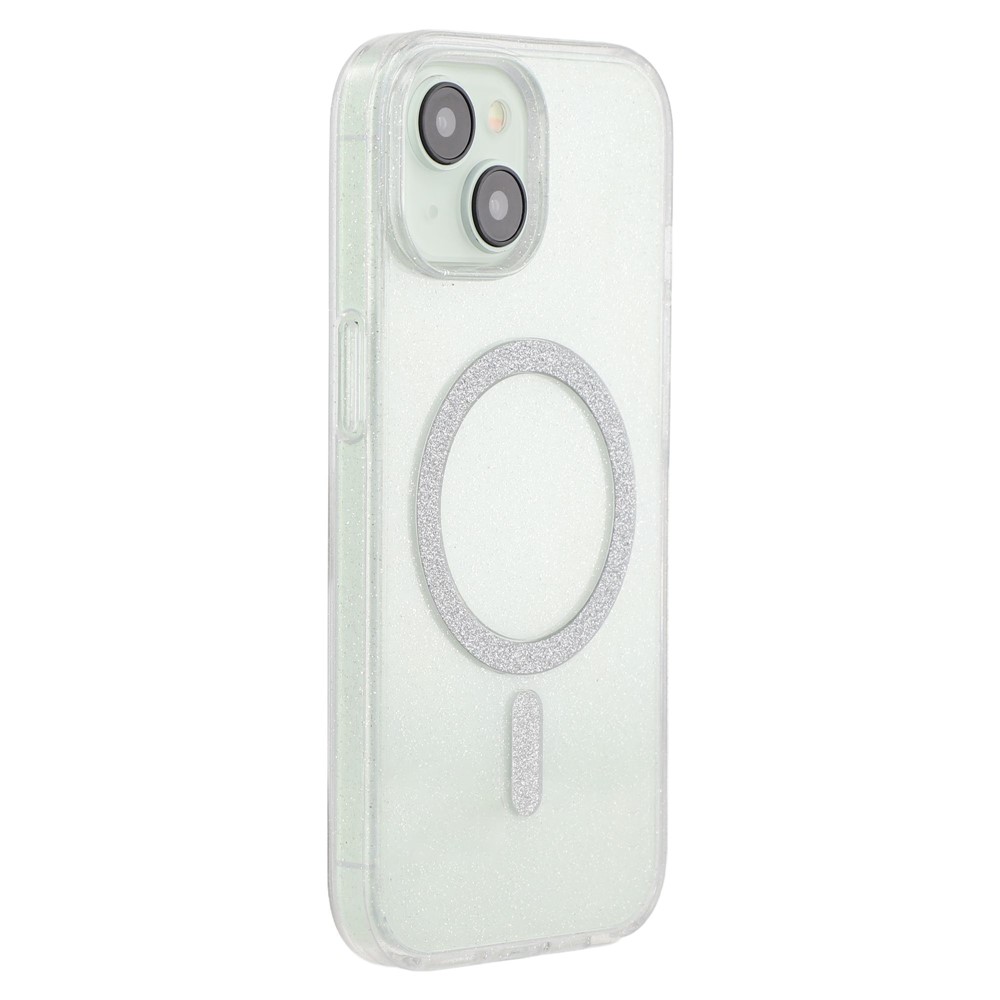 For iPhone 13 Case Compatible with MagSafe 2.0mm PC + TPU Glitter Phone Cover - Transparent