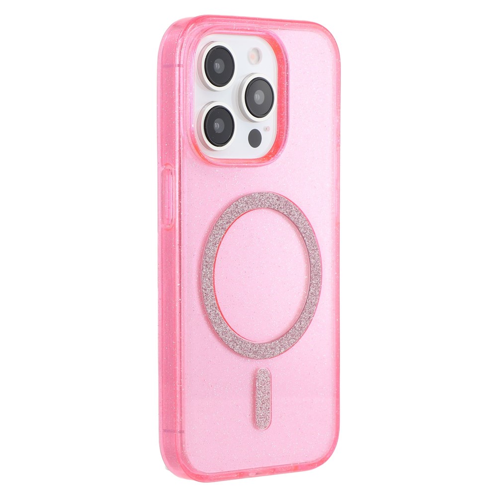 For iPhone 14 Pro Case Compatible with MagSafe 2.0mm PC + TPU Glitter Phone Cover - Pink