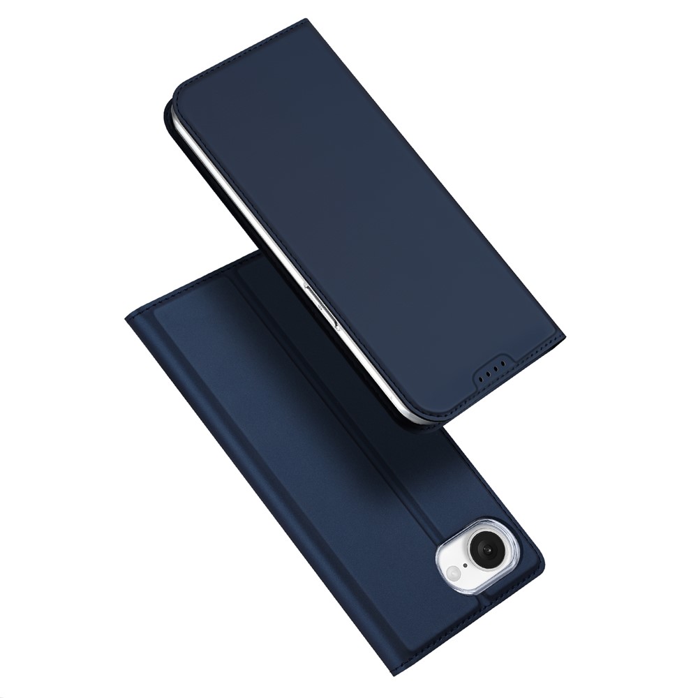 DUX DUCIS Skin Pro Series For iPhone 16e Case Leather Stand Cover Card Holder - Blue