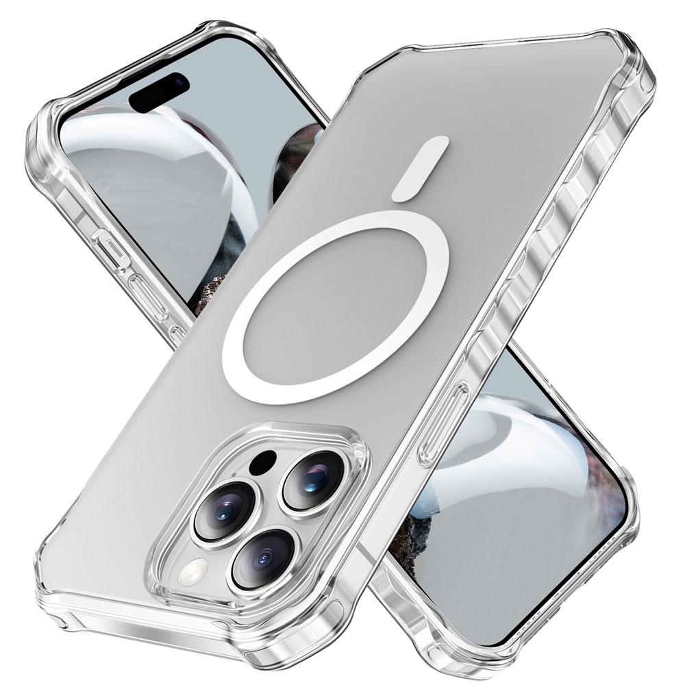 For iPhone 14 Pro Case Compatible with MagSafe Small Wavy Edge PC + TPU Phone Cover - Transparent