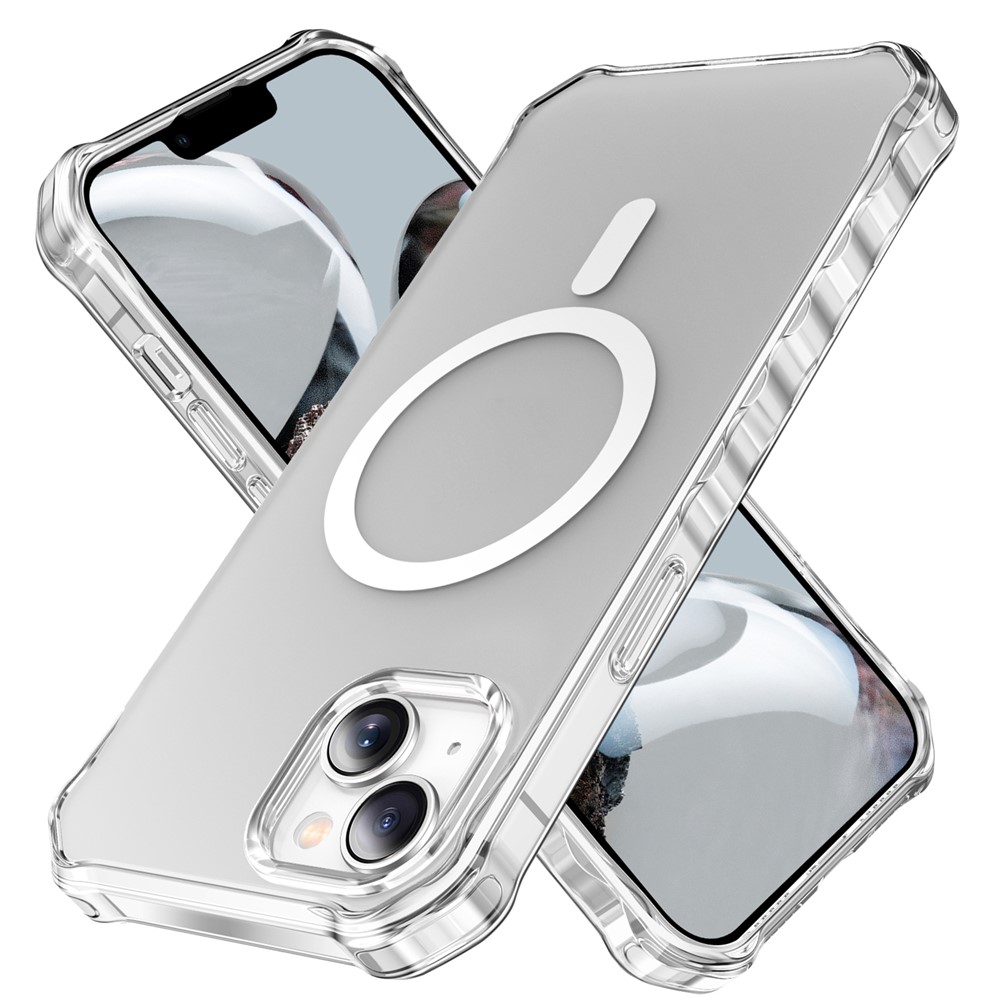For iPhone 13 Case Compatible with MagSafe Small Wavy Edge PC + TPU Phone Cover - Transparent