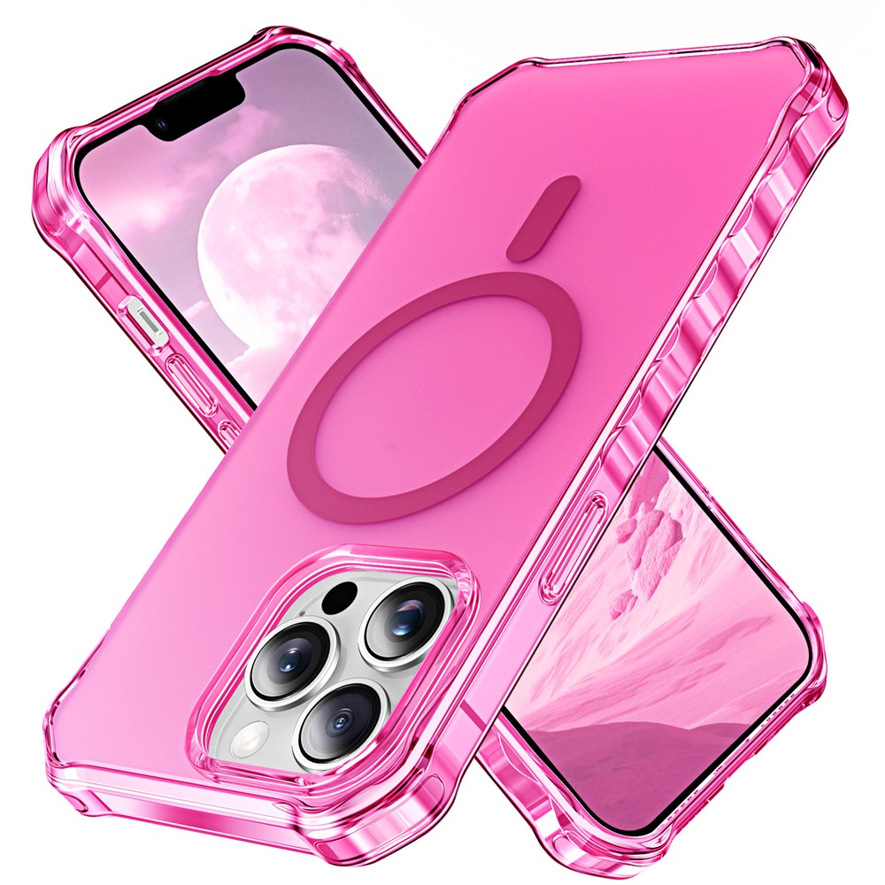 For iPhone 13 Pro Case Compatible with MagSafe Small Wavy Edge PC + TPU Phone Cover - Rose