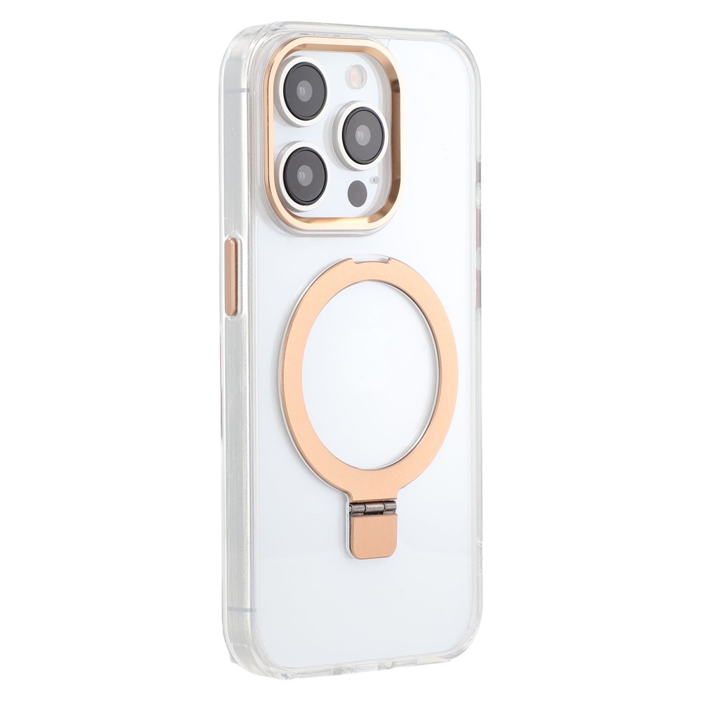 For iPhone 14 Pro Max Case Compatible with MagSafe Kickstand TPU + PC Clear Phone Cover - Gold