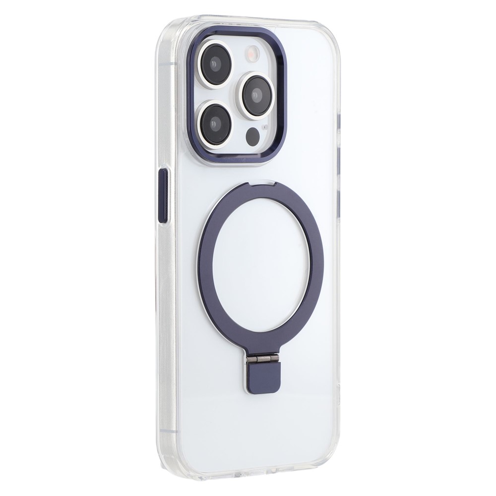 For iPhone 15 Pro Max Case Compatible with MagSafe Kickstand TPU + PC Clear Phone Cover - Blue