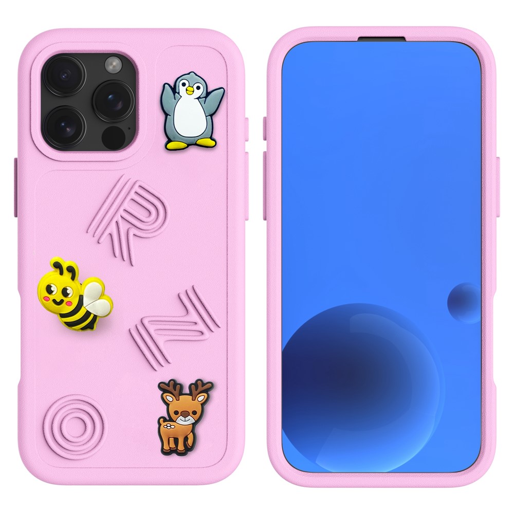 For iPhone 16 Pro Max Case Funny Pattern EVA Protective Phone Cover - Light Pink