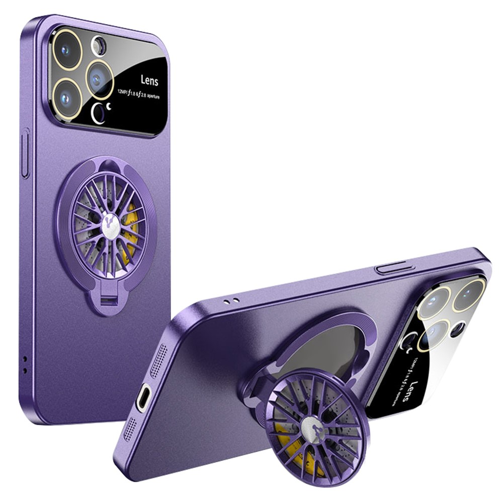 For iPhone 15 Pro Max Case Compatible with MagSafe Hard PC Kickstand Phone Cover - Dark Purple
