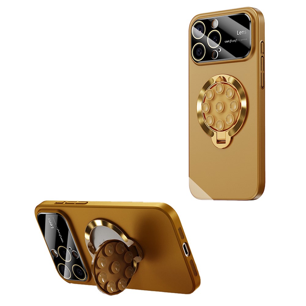 For iPhone 15 Pro Max Case Compatible with MagSafe Suction Cup Kickstand PC Phone Cover - Bronze