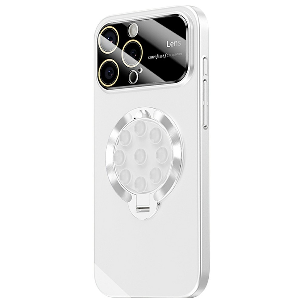 For iPhone 14 Pro Max Case Compatible with MagSafe Suction Cup Kickstand PC Phone Cover - White