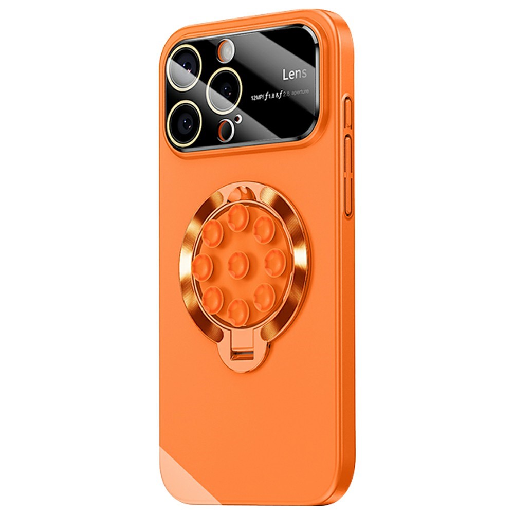 For iPhone 14 Pro Max Case Compatible with MagSafe Suction Cup Kickstand PC Phone Cover - Orange