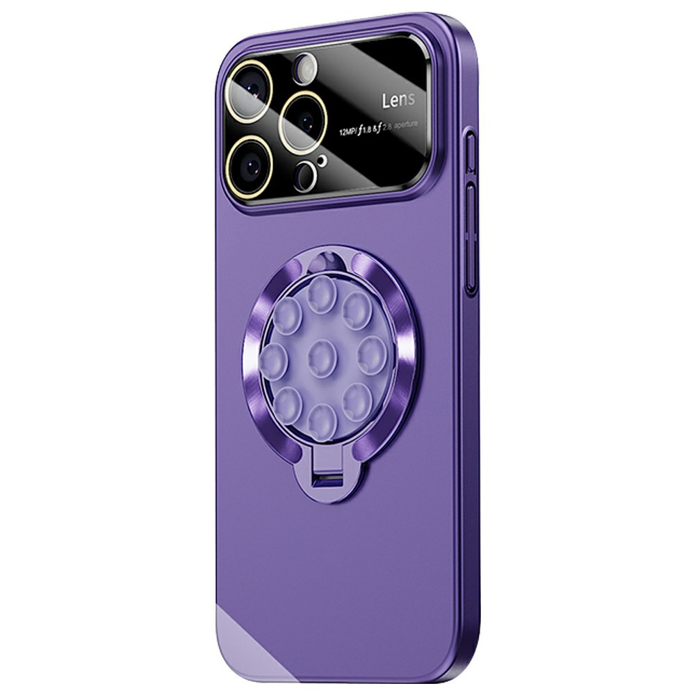 For iPhone 14 Pro Case Compatible with MagSafe Suction Cup Kickstand PC Phone Cover - Dark Purple