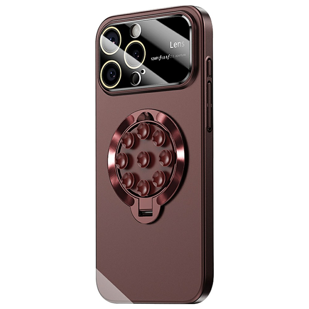 For iPhone 14 Pro Case Compatible with MagSafe Suction Cup Kickstand PC Phone Cover - Wine Red