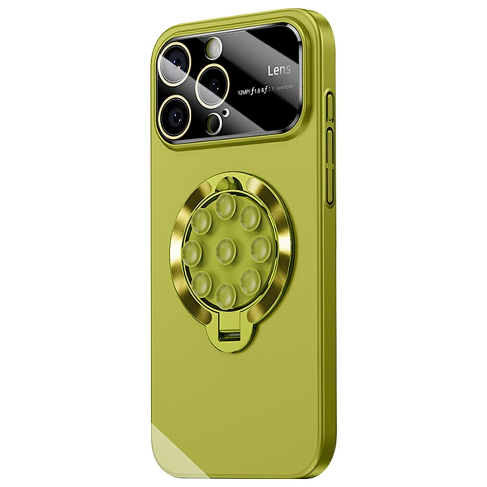For iPhone 14 Pro Case Compatible with MagSafe Suction Cup Kickstand PC Phone Cover - Green