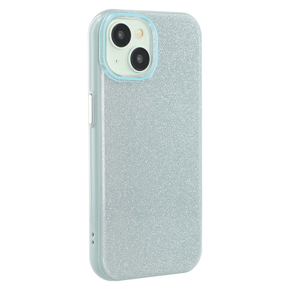 For iPhone 15 Case Glitter Design IMD TPU + PC Phone Back Cover - Green