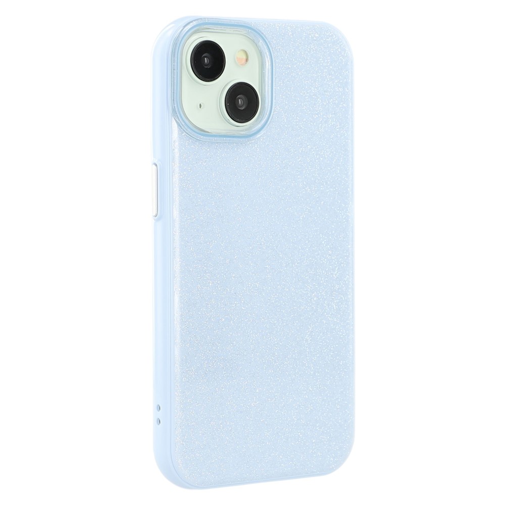 For iPhone 15 Case Glitter Design IMD TPU + PC Phone Back Cover - Blue