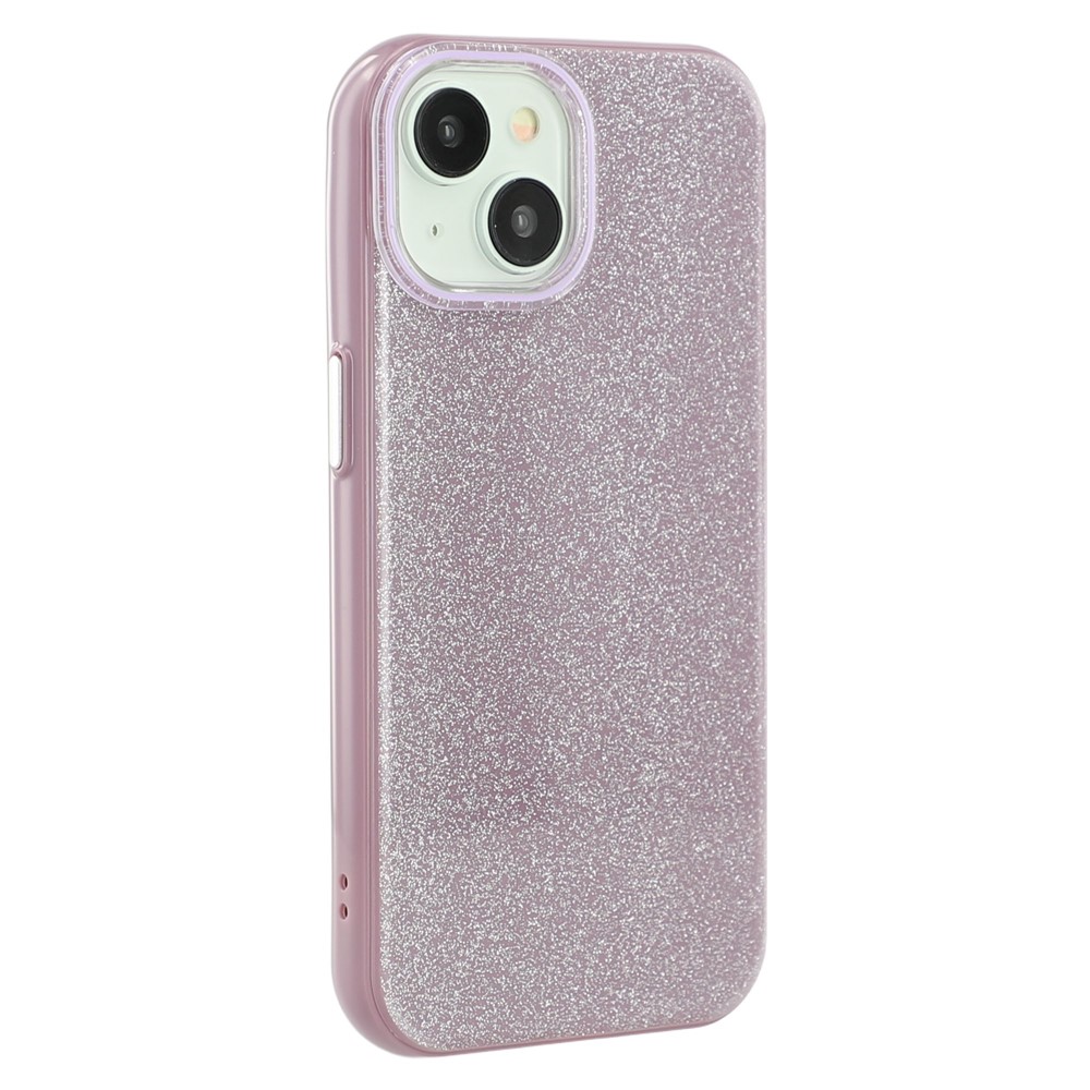 For iPhone 15 Case Glitter Design IMD TPU + PC Phone Back Cover - Purple