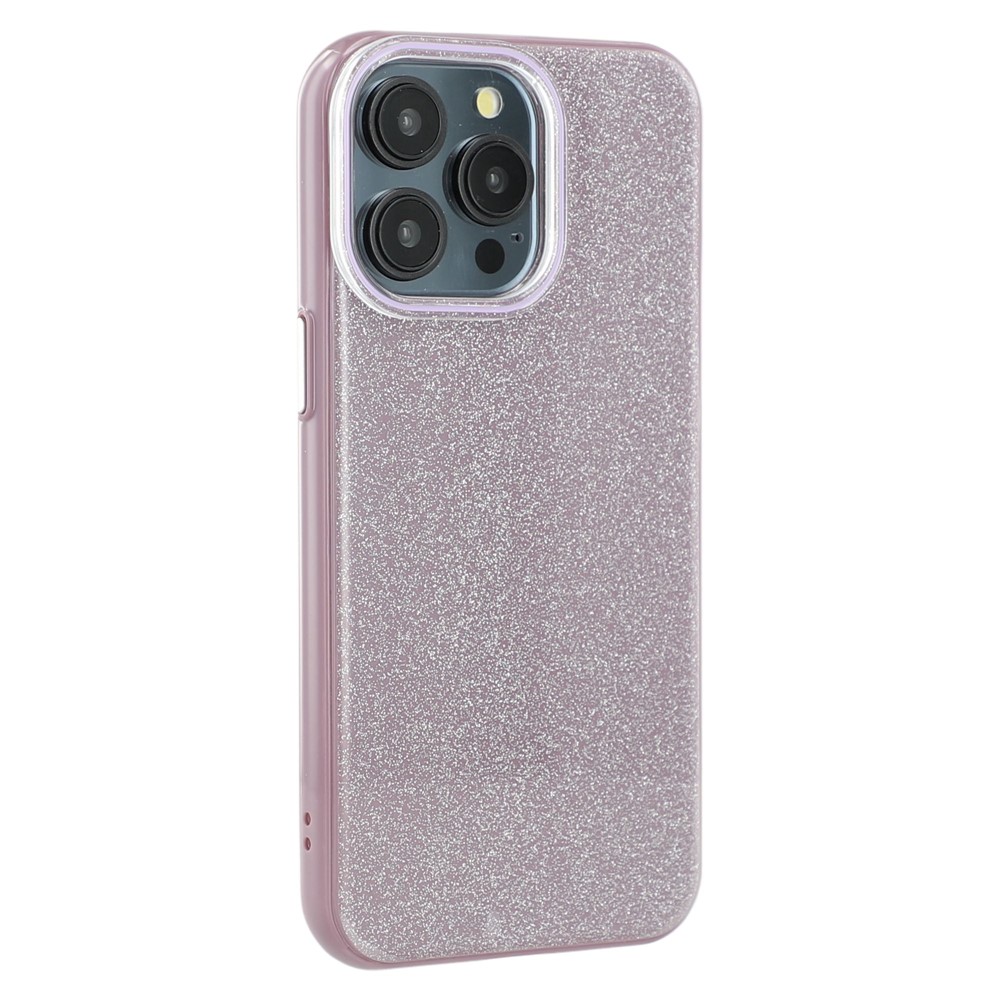 For iPhone 15 Pro Max Case Glitter Design IMD TPU + PC Phone Back Cover - Purple
