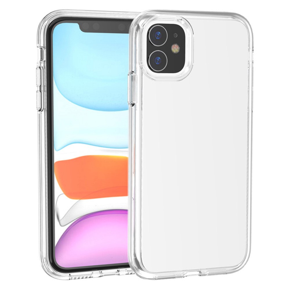 For iPhone 11 Case PC + TPU Shockproof Clear Phone Cover - Transparent
