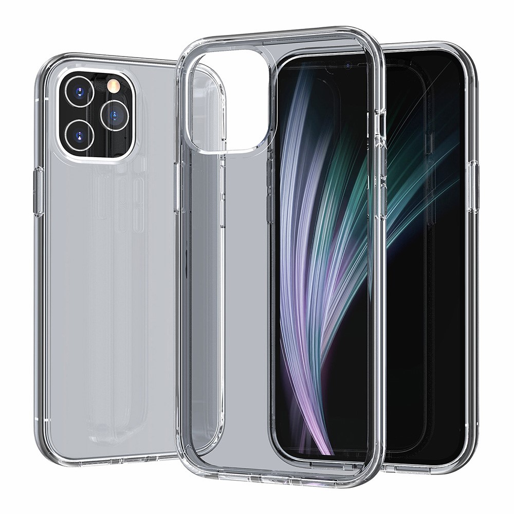For iPhone 11 Pro Max Case PC + TPU Shockproof Clear Phone Cover - Transparent Black