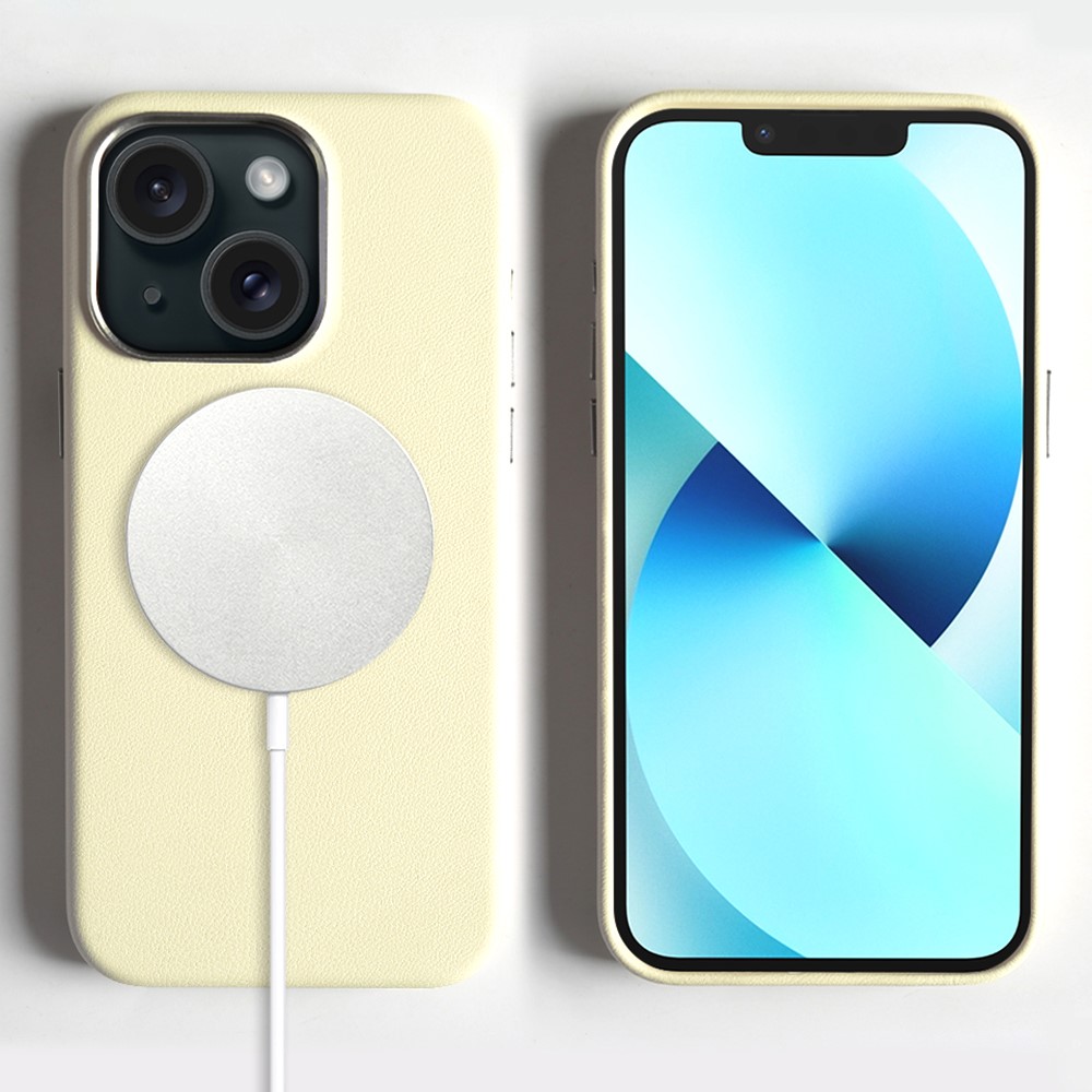 For iPhone 13 Magnetic Case Eco-Friendly RPET Phone Back Cover GRS Certified - Beige