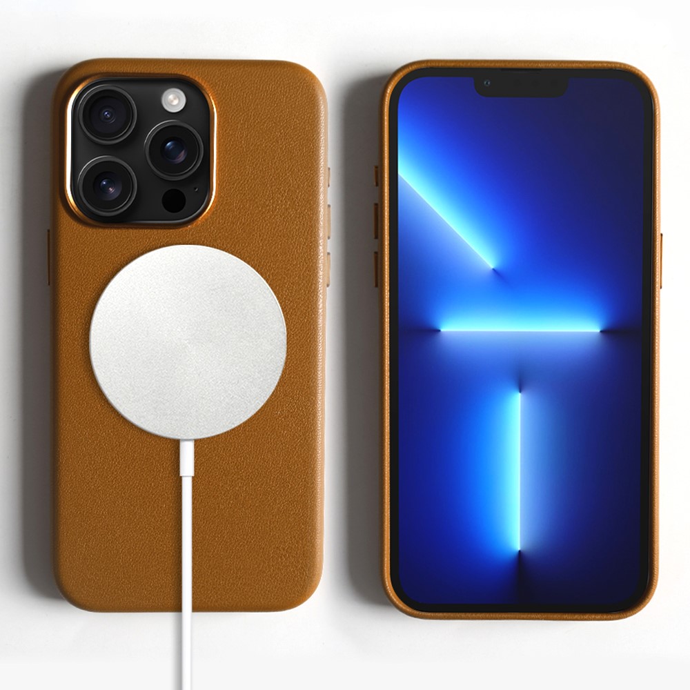 For iPhone 13 Pro Magnetic Case Eco-Friendly RPET Phone Back Cover GRS Certified - Light Brown