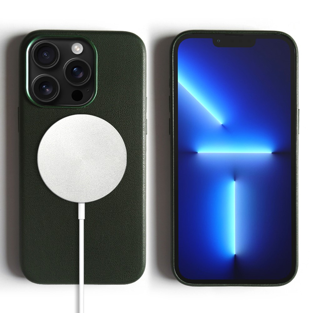 For iPhone 13 Pro Magnetic Case Eco-Friendly RPET Phone Back Cover GRS Certified - Blackish Green