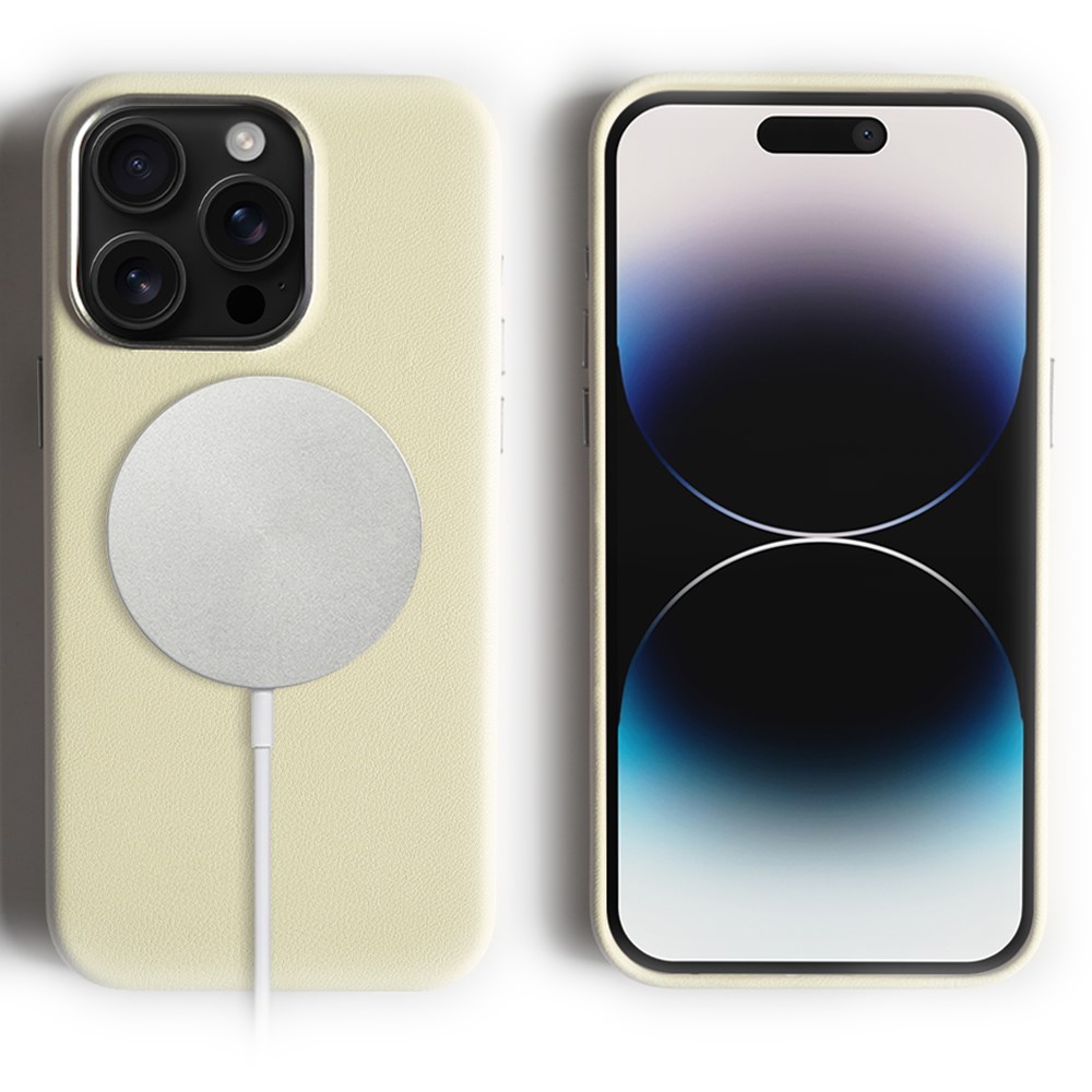 For iPhone 14 Pro Max Magnetic Case Eco-Friendly RPET Phone Back Cover GRS Certified - Beige