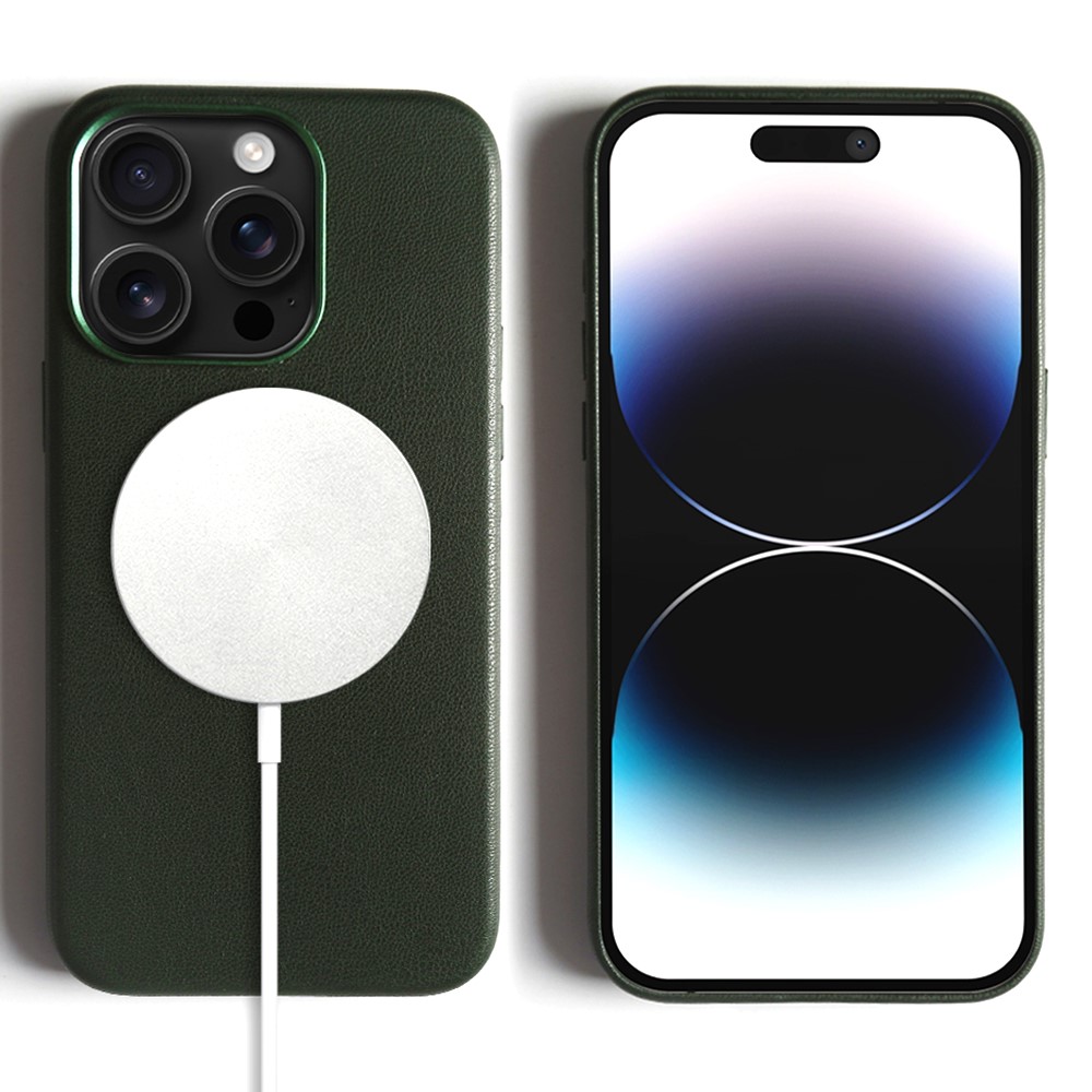 For iPhone 14 Pro Magnetic Case Eco-Friendly RPET Phone Back Cover GRS Certified - Blackish Green