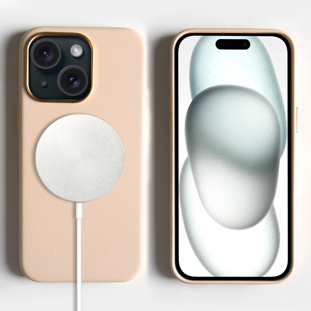 For iPhone 15 Magnetic Case Eco-Friendly RPET Phone Back Cover GRS Certified - Light Pink