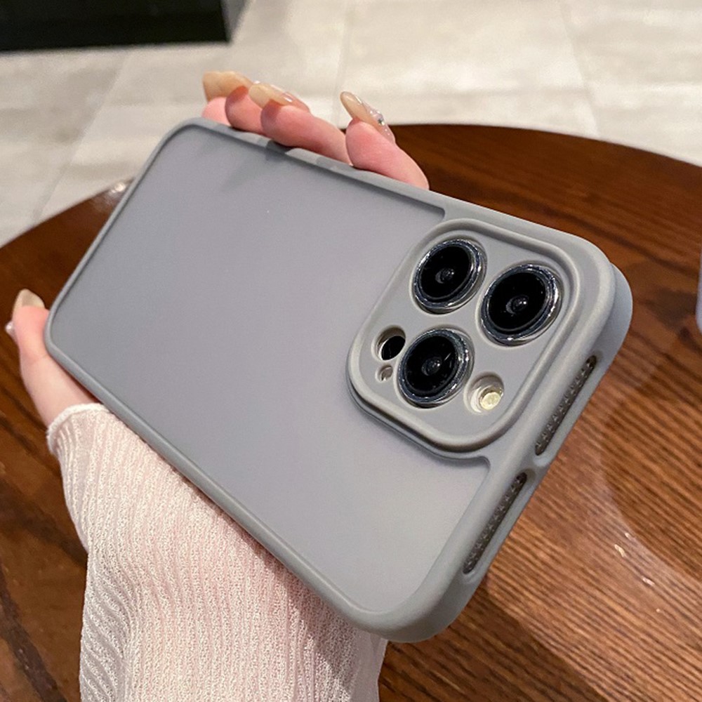 For iPhone 14 Pro Max Case PC + TPU Heat Dissipation Phone Back Cover Skin Touch - Grey