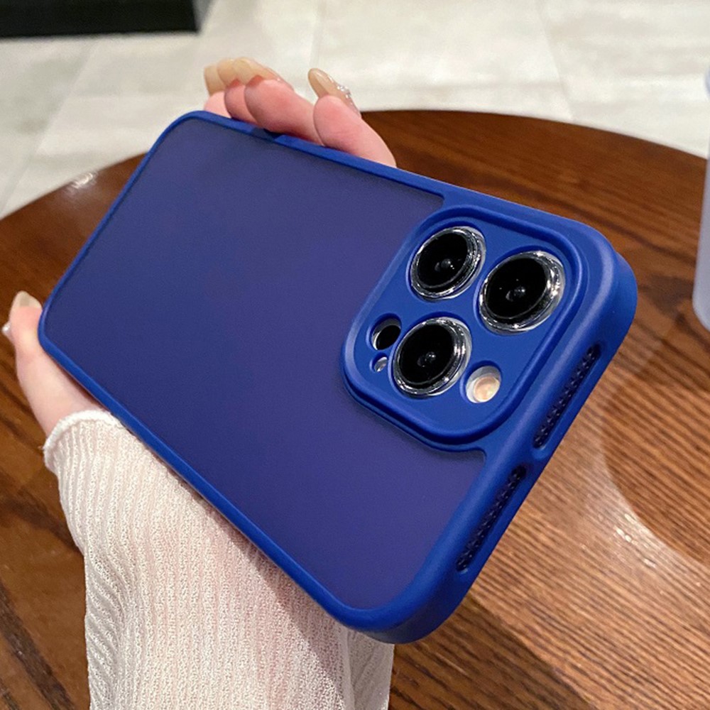 For iPhone 15 Pro Max Case PC + TPU Heat Dissipation Phone Back Cover Skin Touch - Blue