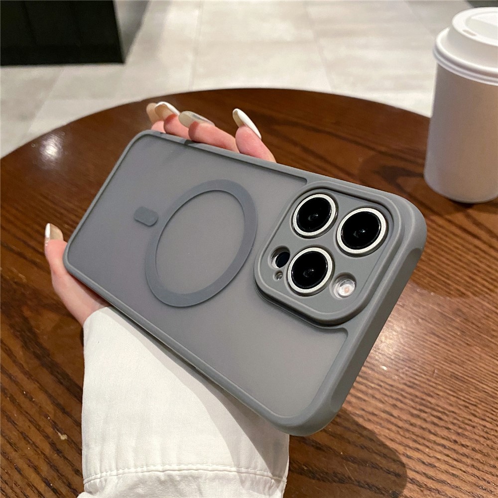 For iPhone 13 Pro Case Compatible with MagSafe TPU + PC Skin Touch Matte Phone Cover - Grey