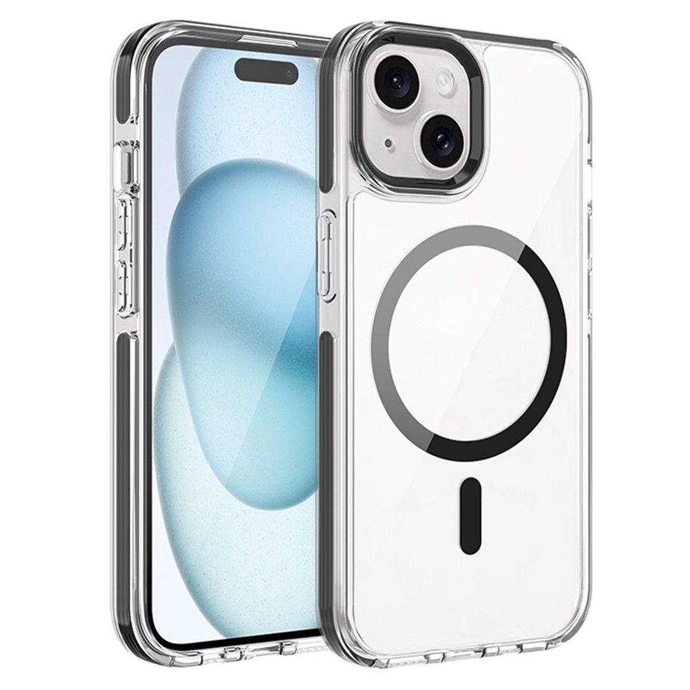 For iPhone 15 Crystal Clear Case Compatible with MagSafe TPU + PC Phone Back Cover