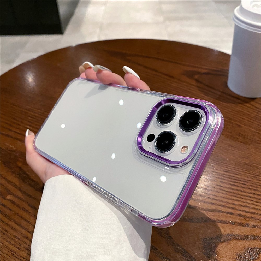 For iPhone 15 Pro Max Phone Case Ultra Clear Shockproof PC + TPU Back Cover - Purple