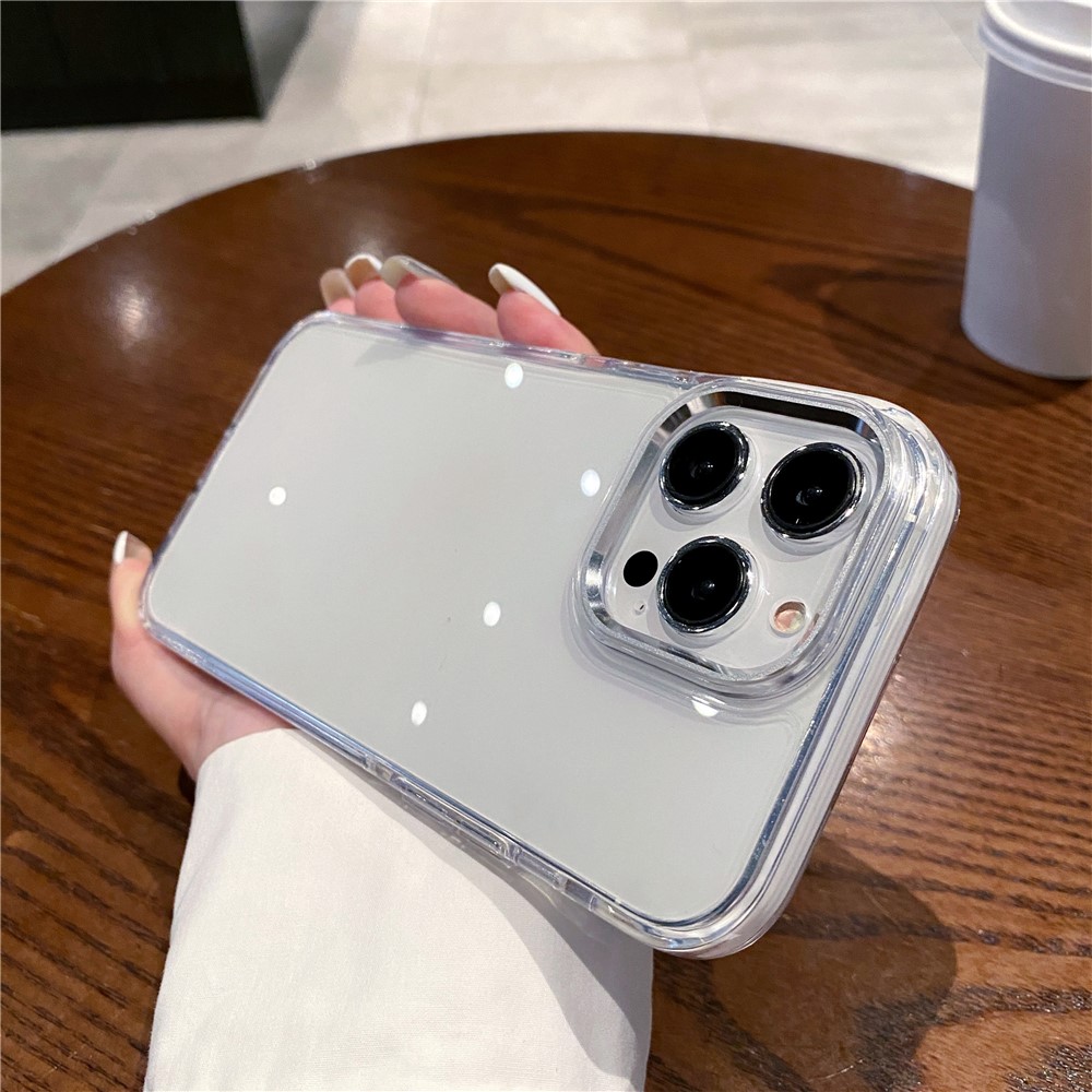 For iPhone 14 Pro Max Phone Case Ultra Clear Shockproof PC + TPU Back Cover - White