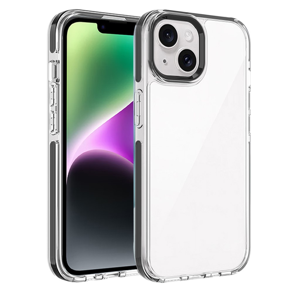 For iPhone 14 Phone Case Ultra Clear Shockproof PC + TPU Back Cover - Black