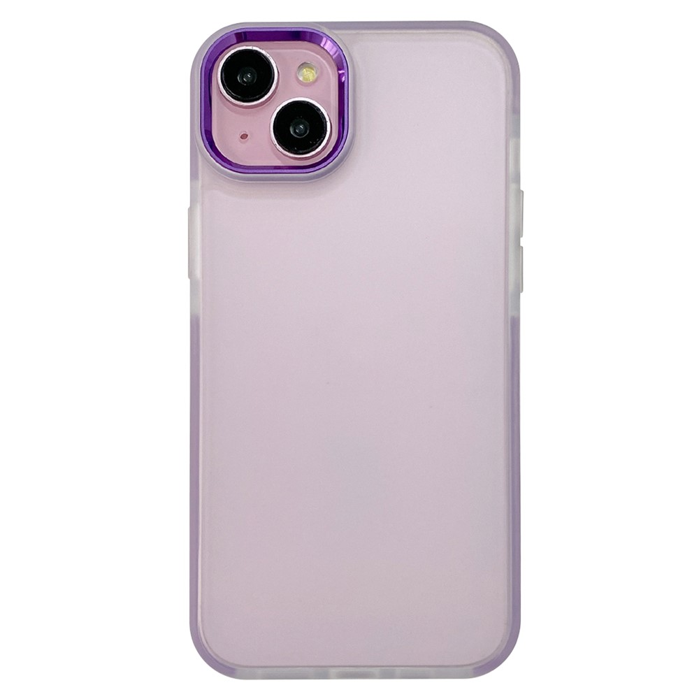 For iPhone 13 Case TPU + PC Translucent Matte Anti Drop Phone Back Cover   - Purple