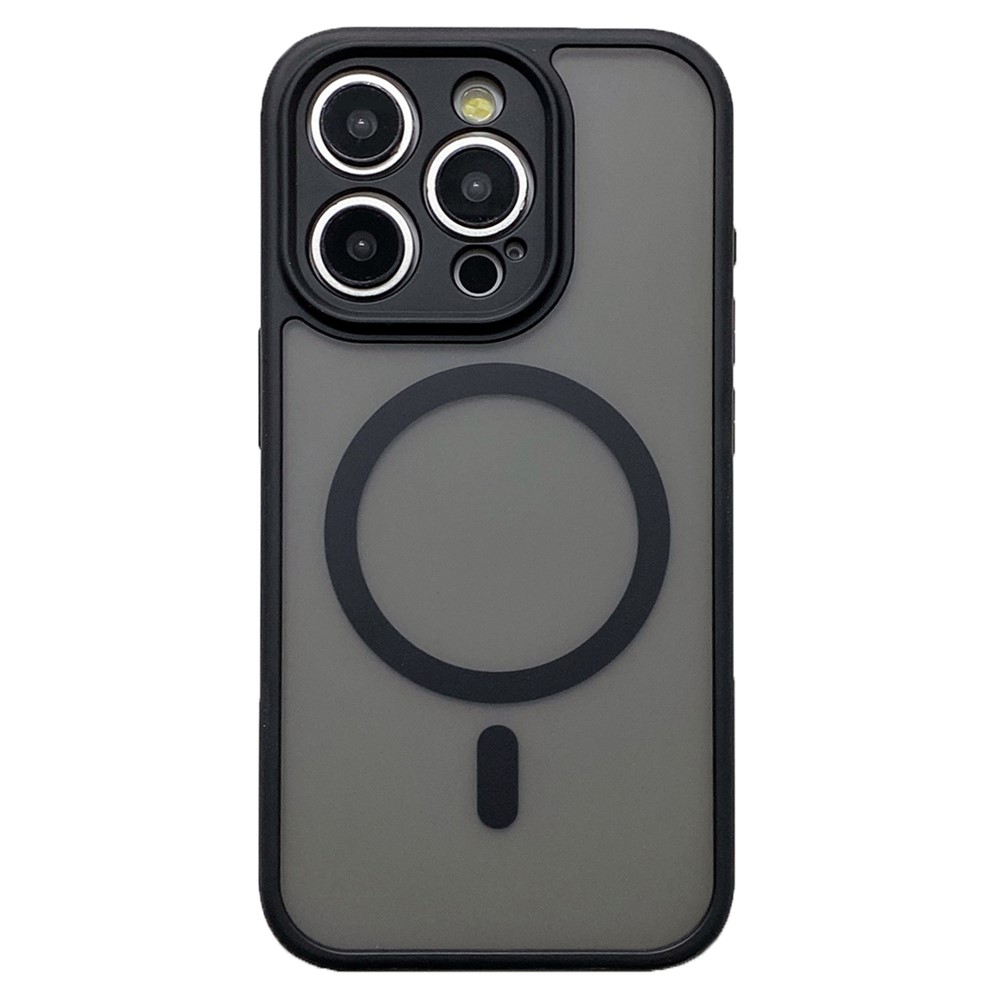 For iPhone 15 Pro Max Case Compatible with MagSafe PC + TPU Heat Dissipation Back Cover - Black