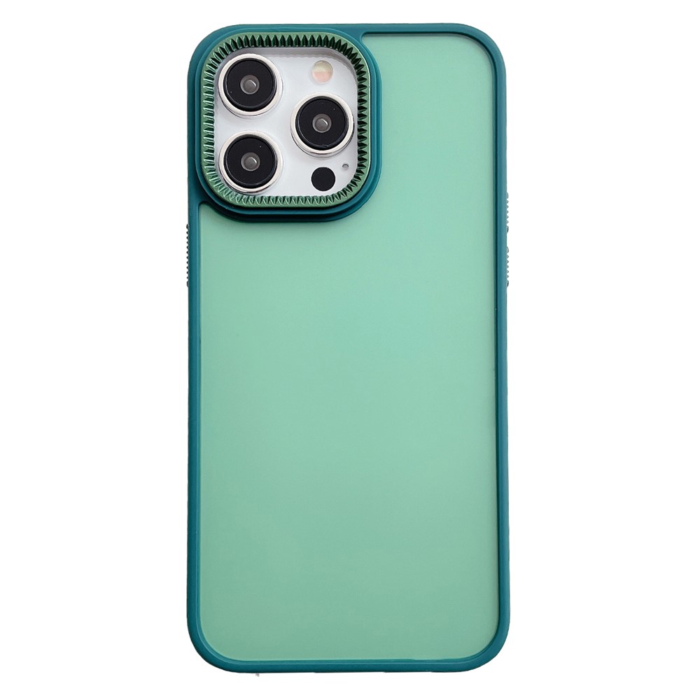 For iPhone 15 Pro Max Case Gear Inspired Design PC + TPU Skin Touch Phone Cover - Green