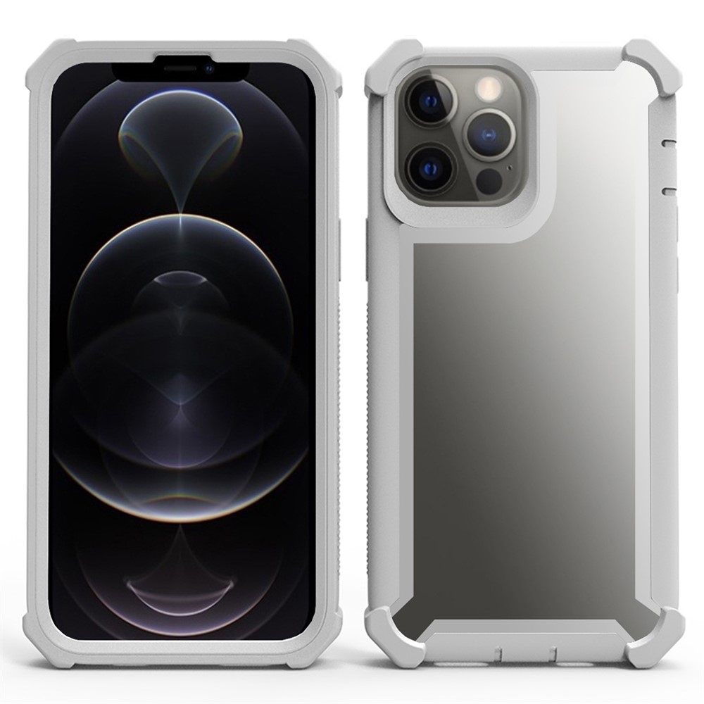 For iPhone 14 Pro Max Case Reinforced Corner Design TPU + PC Shockproof Phone Cover - Grey