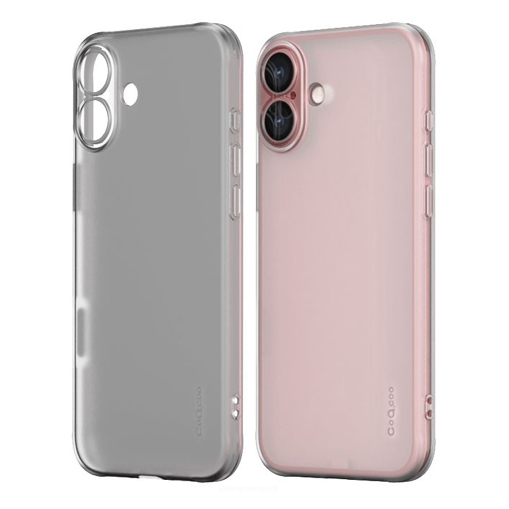 Q.COO For iPhone 16 Plus Case Drop Protection TPU Protective Phone Back Cover - Transparent Black