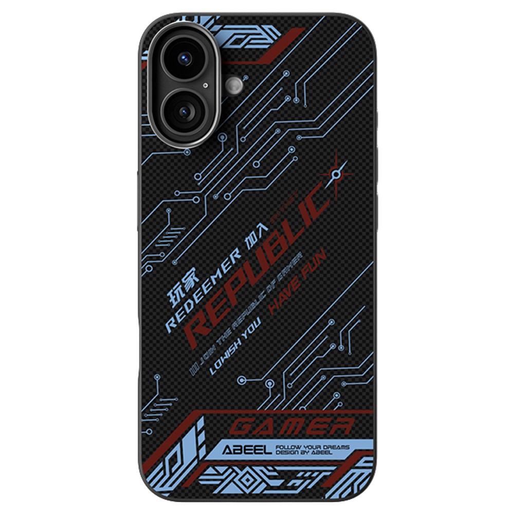 ABEEL For iPhone 16 Plus Case Compatible with MagSafe Printed PC TPU Aluminum Alloy Leather Phone Cover - Outstanding No. 4