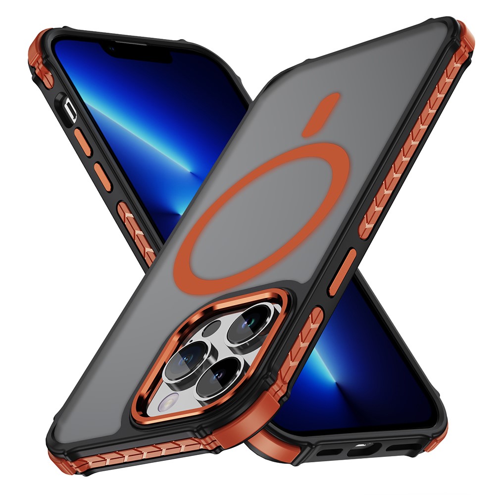 For iPhone 13 Pro Max Case Compatible with MagSafe PC + TPU Skin Feeling Back Cover - Orange