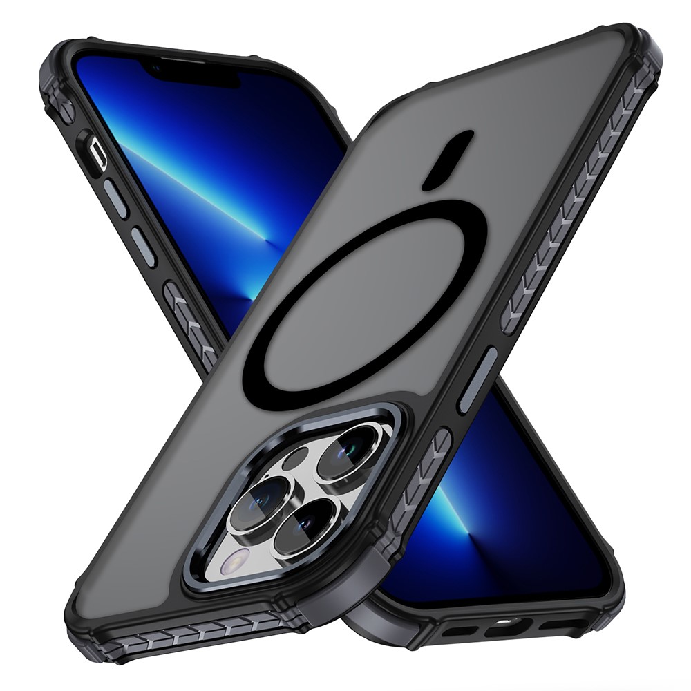 For iPhone 13 Pro Max Case Compatible with MagSafe PC + TPU Skin Feeling Back Cover - Black