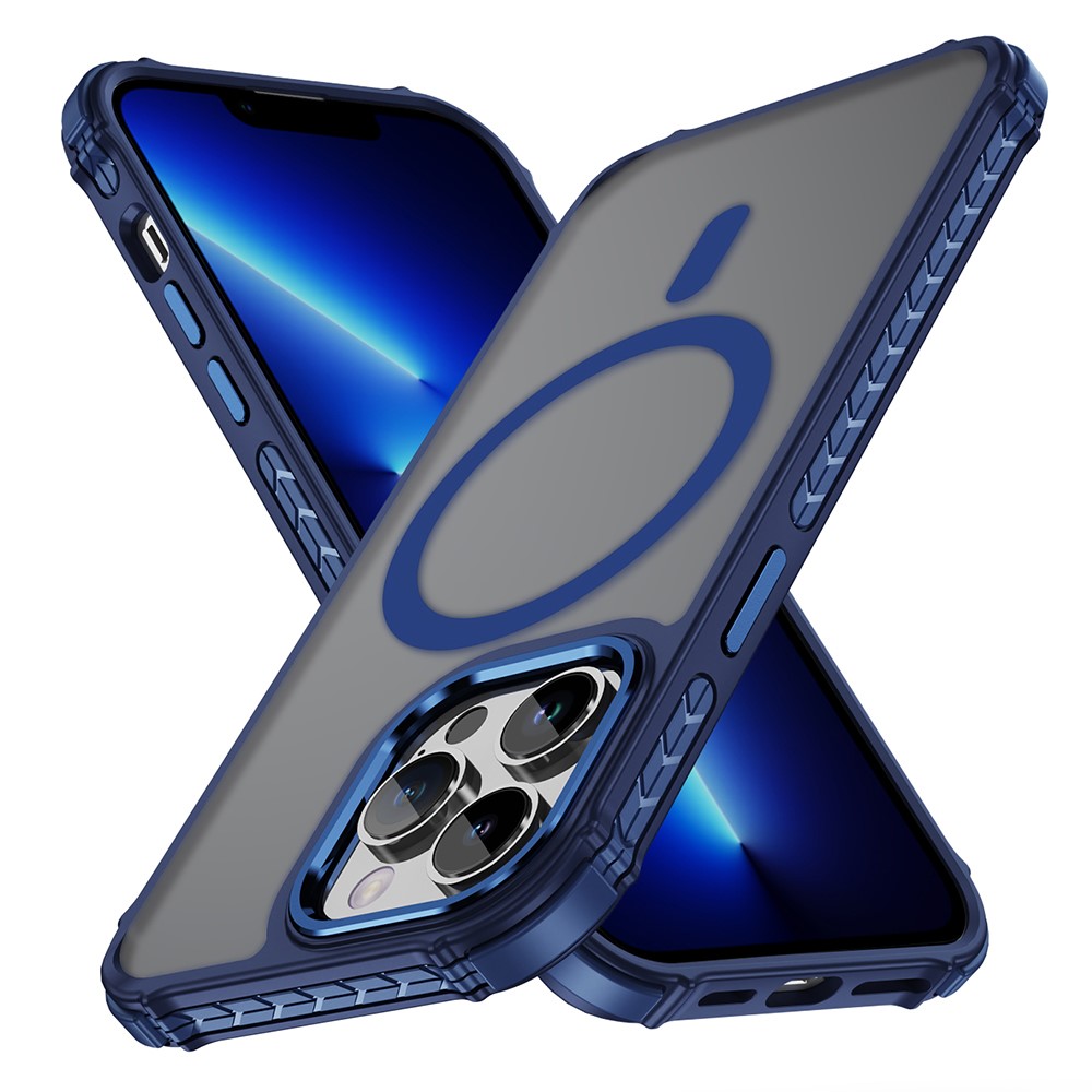 For iPhone 13 Pro Case Compatible with MagSafe PC + TPU Skin Feeling Back Cover - Blue