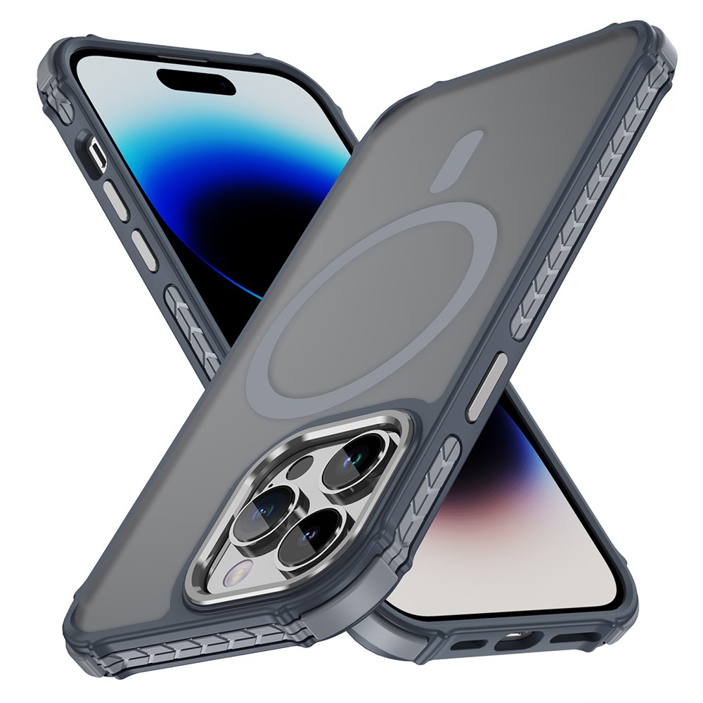 For iPhone 14 Pro Case Compatible with MagSafe PC + TPU Skin Feeling Back Cover - Grey